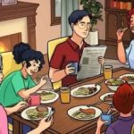 Šeimos vakarienės paveikslėlyje paslėpta klaida: per 19 sekundžių ją ras